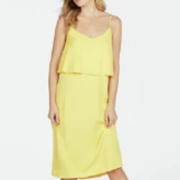 Ruffle Front Tank Dress. Yellow Color - Picture 3 of 9